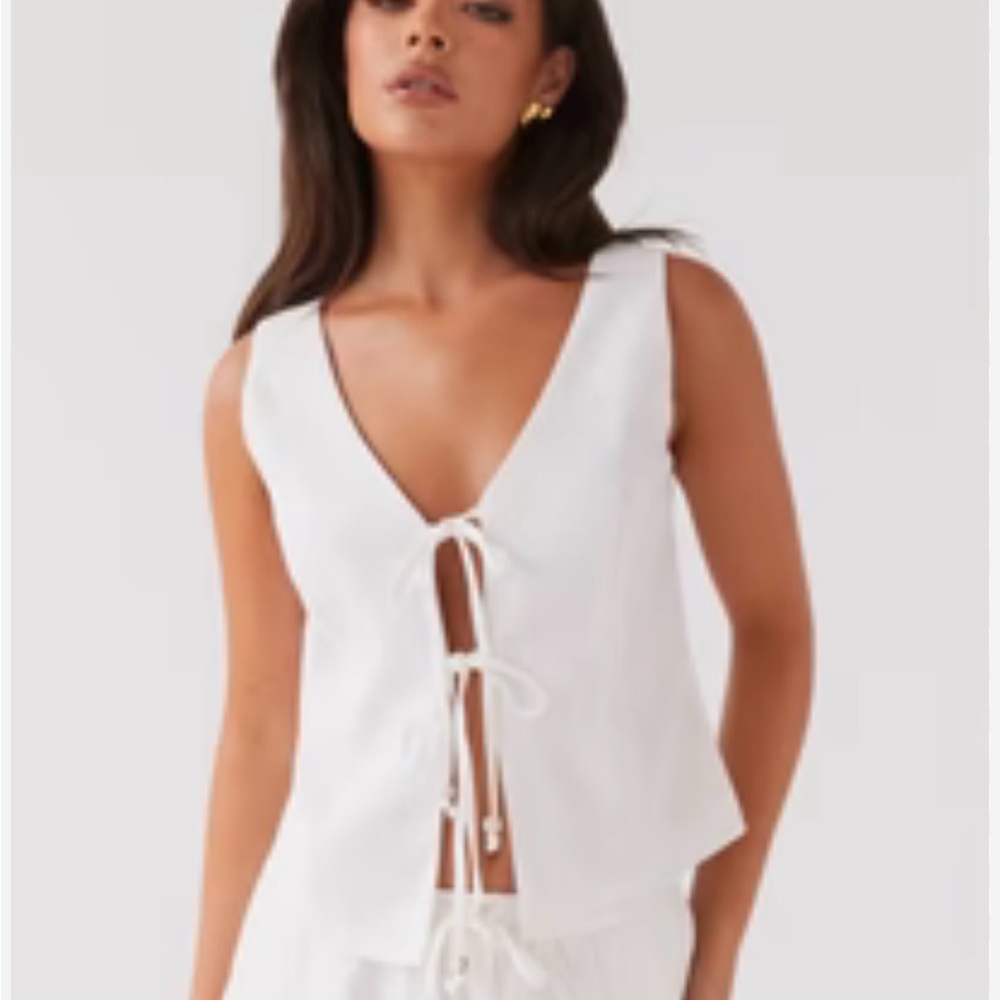 a new day White Tie-Front Top